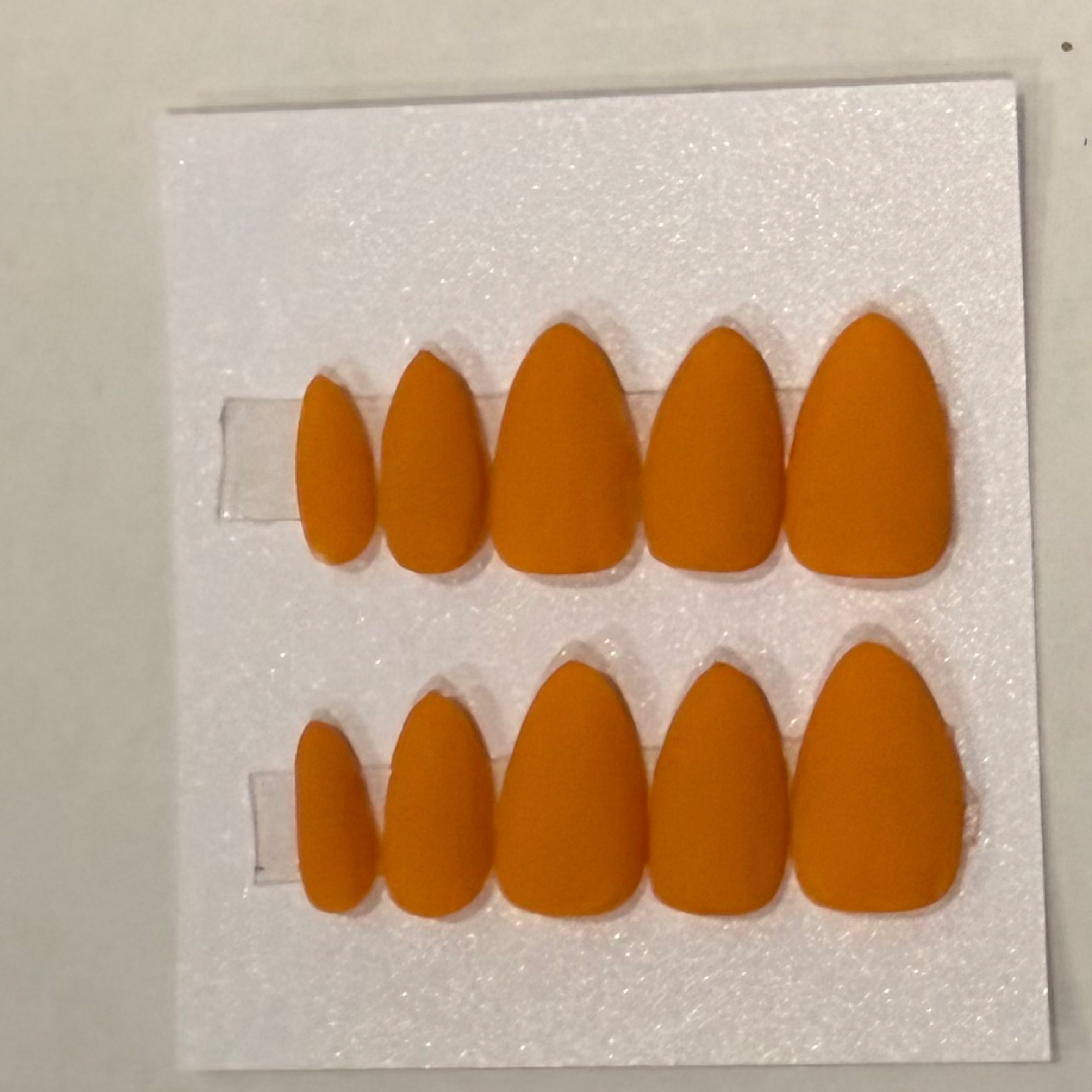 Tigers orange hand-painted nail set