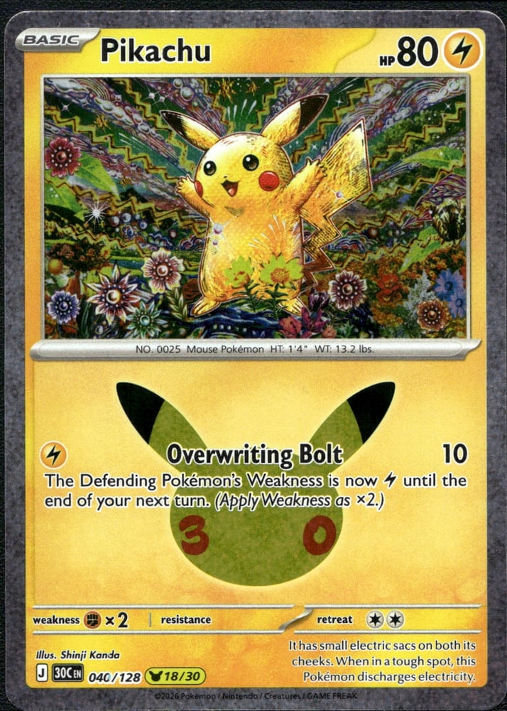 Pikachu - 30TH 40/128