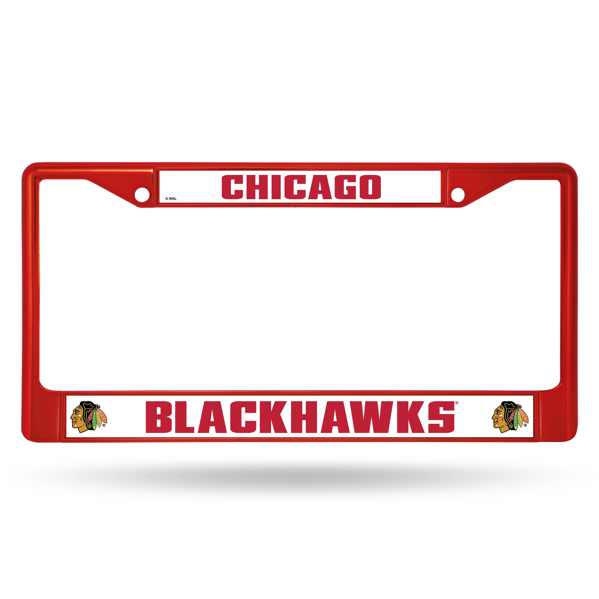 Chicago Blackhawks Metal License Plate Frame - Red