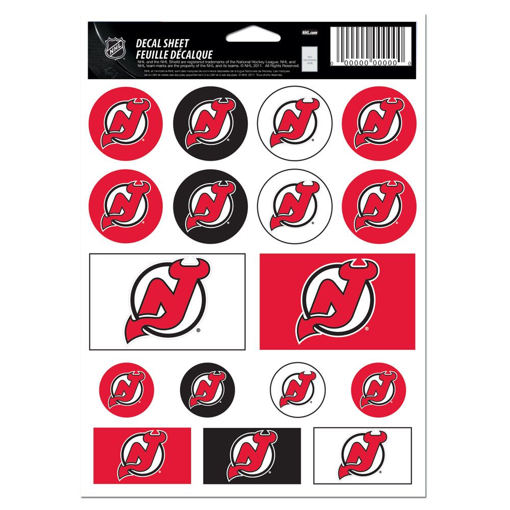 New Jersey Devils Vinyl Decal Sheet 5x7"