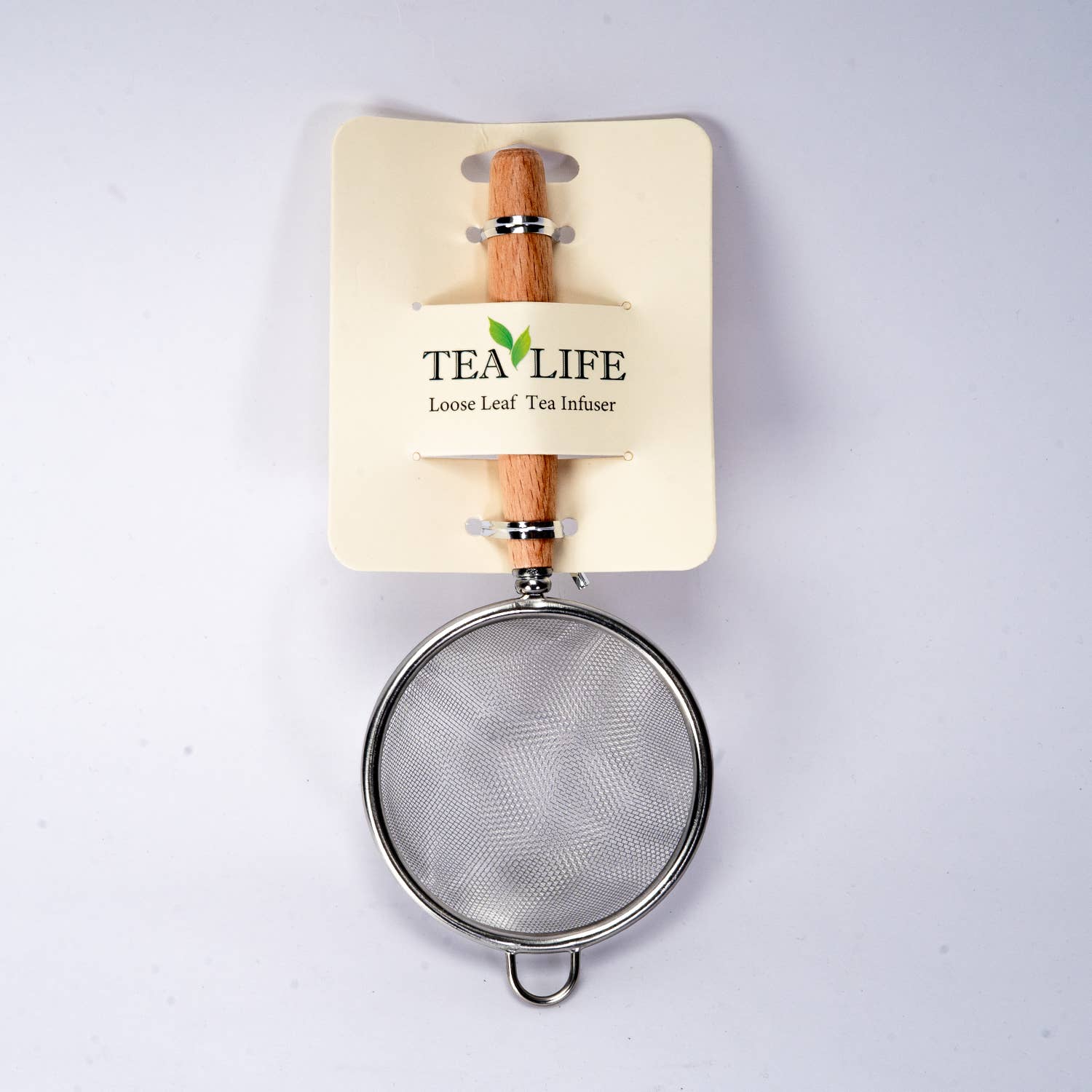 Stainless Steel Tea Strainer with Wooden Handle 3"D