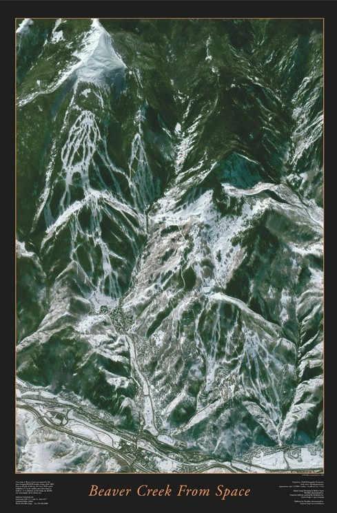Vail or Beaver Creek from Space Poster 24"x36"