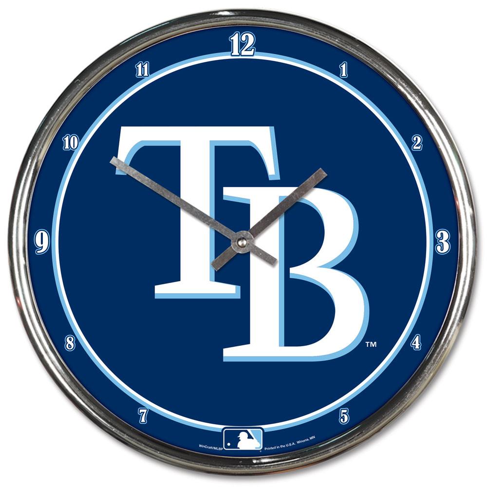 Tampa Bay Rays Round Chrome Wall Clock