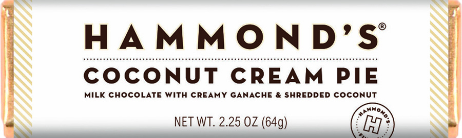 Hammond's Coconut Cream Pie Milk Chocolate Bar 2.25 oz 12 ct