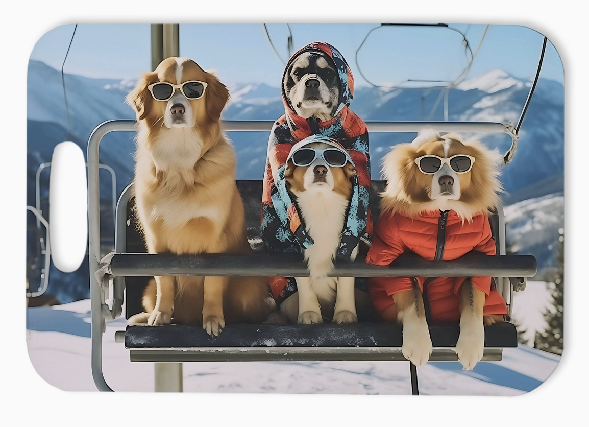 Dogs on Chairlift Luggage Tag