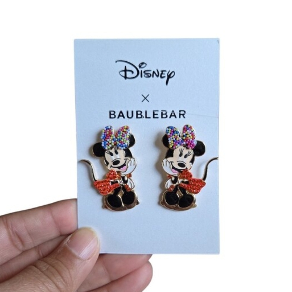 BaubleBar x Disney Minnie Mouse Earrings - Multicolor Bow, Red Dress