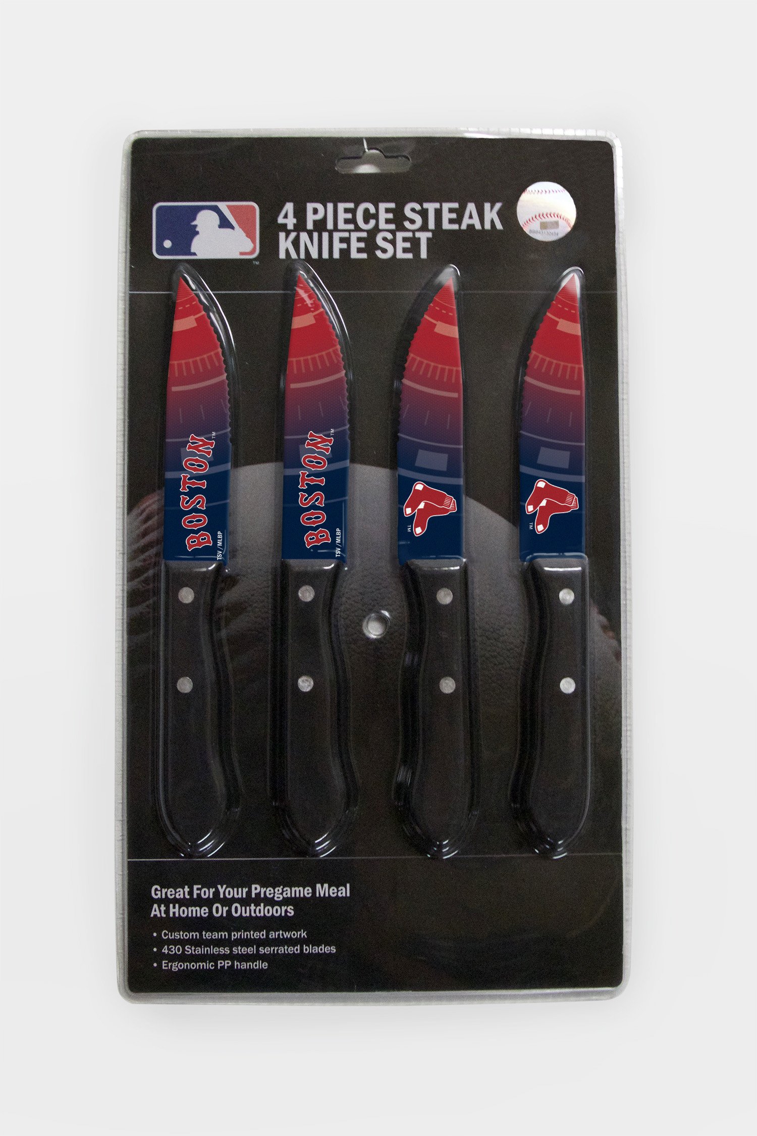 Boston Red Sox Steak Knife 4 Pack Set