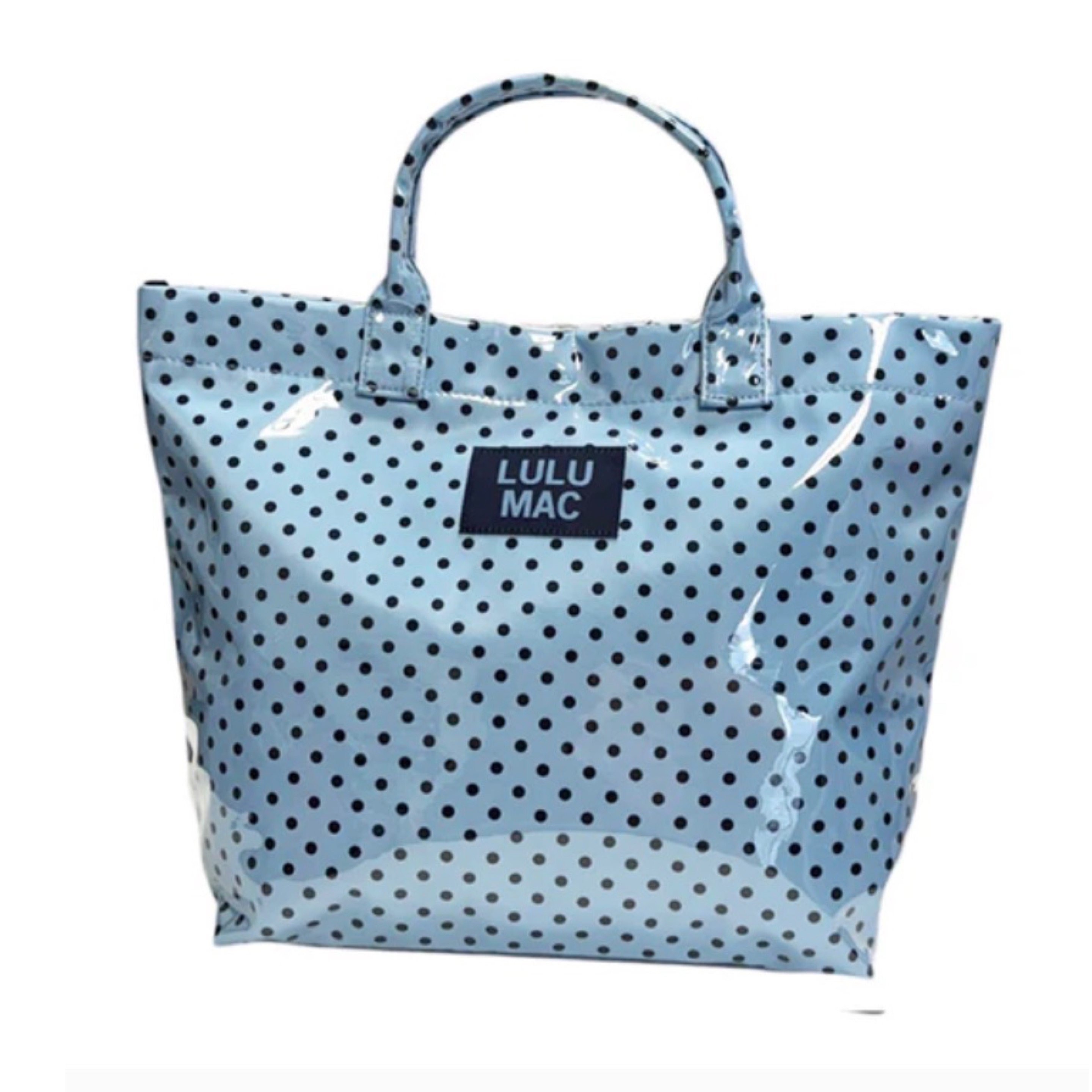 LuLuMac polka dot tote blue — Bama Tan boutique, Tuscaloosa AL