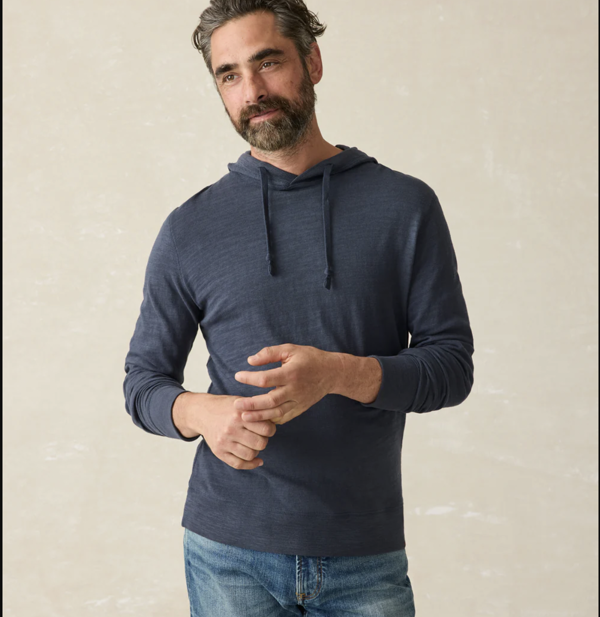 Sunwashed Slub Hoodie, Blue Nights - Medium