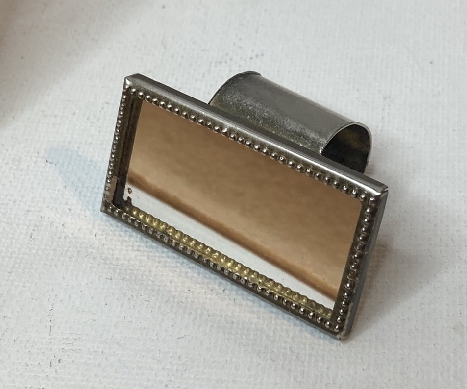 Lipstick mirror pocket beauty accessory metal shabby lip stick women's holder