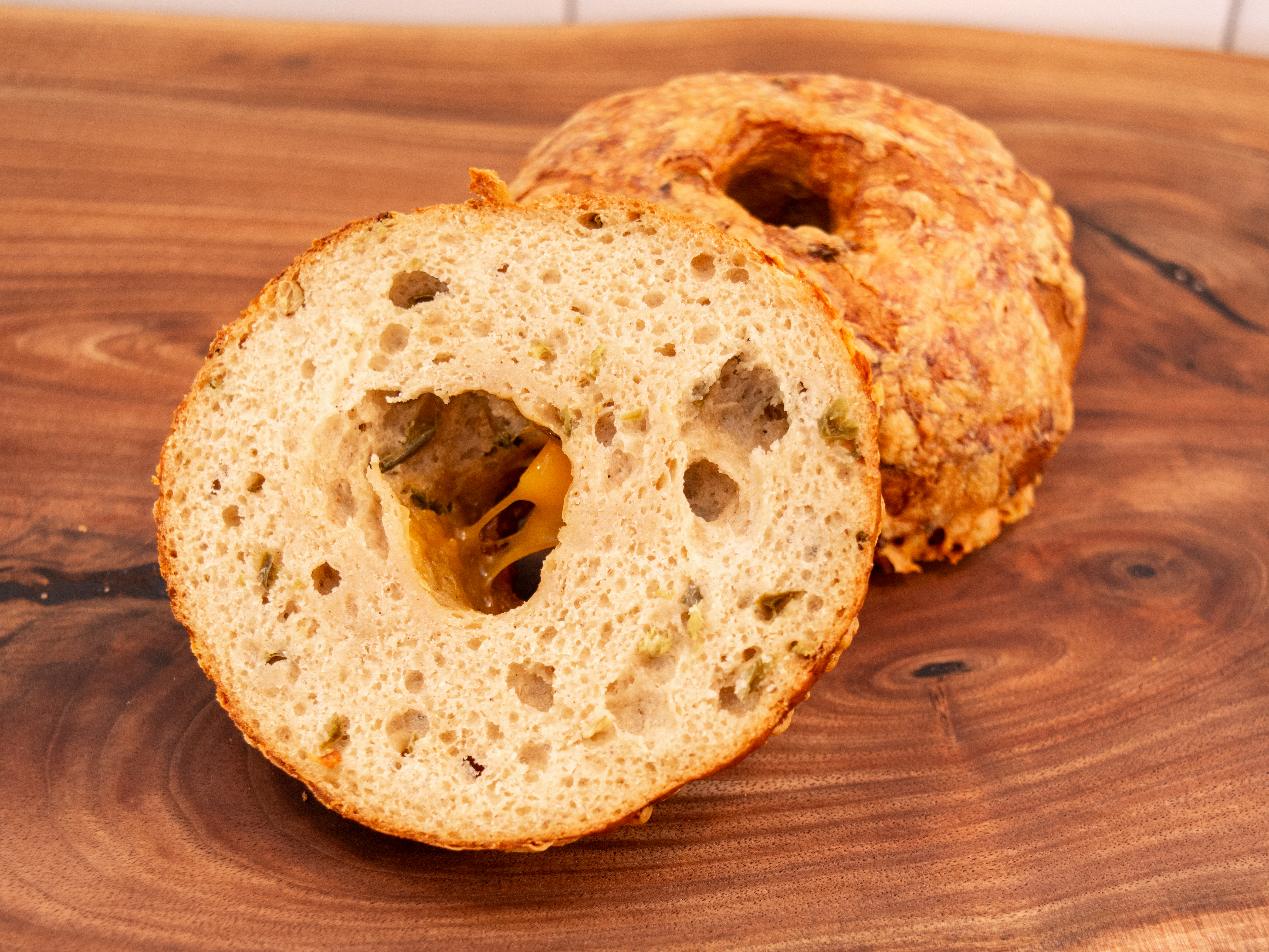 Jalapeño Cheddar Bagel
