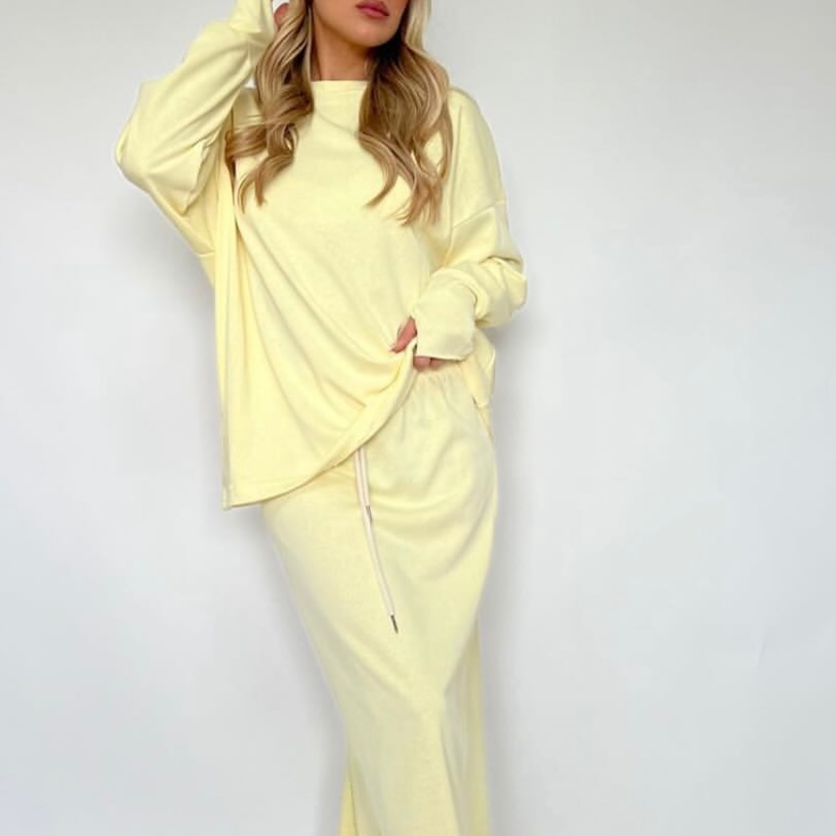 Cotton Long Sleeve 2 Piece in Yellow — product photo