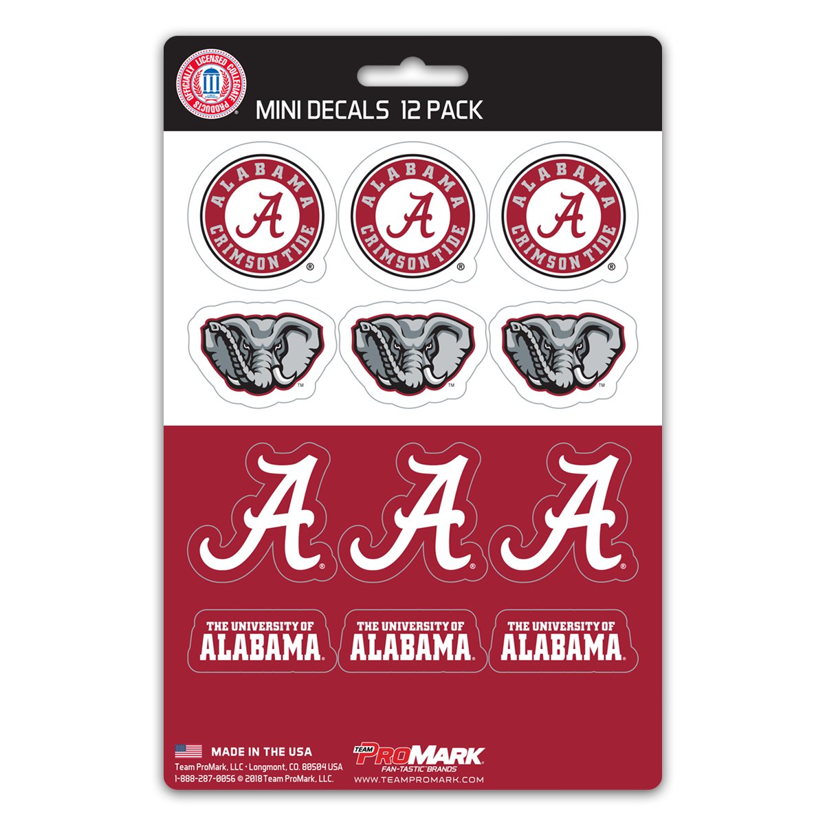 Alabama Crimson Tide Mini Decals 12pk Set