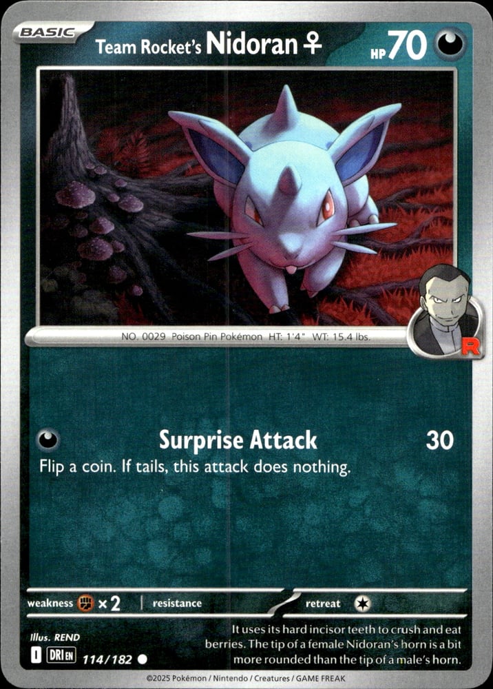 Team Rocket's Nidoran♀ - SV10 114/182