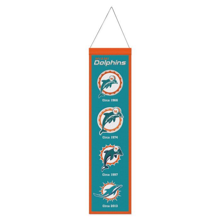 Miami Dolphins Wool Evolution Banner 8x32"