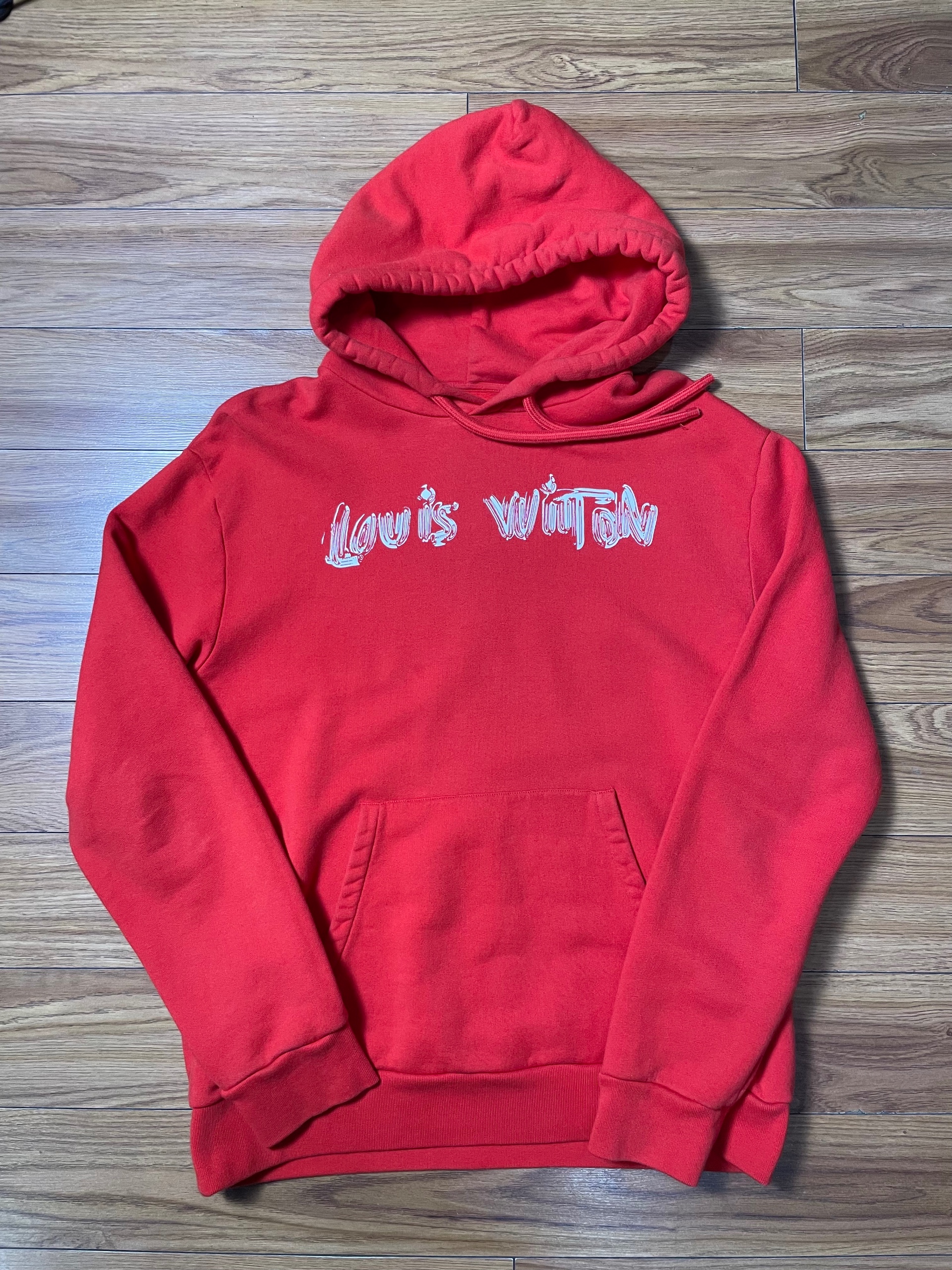 Louis Vuitton Red & Silver Graphic Hoodie ( USED )