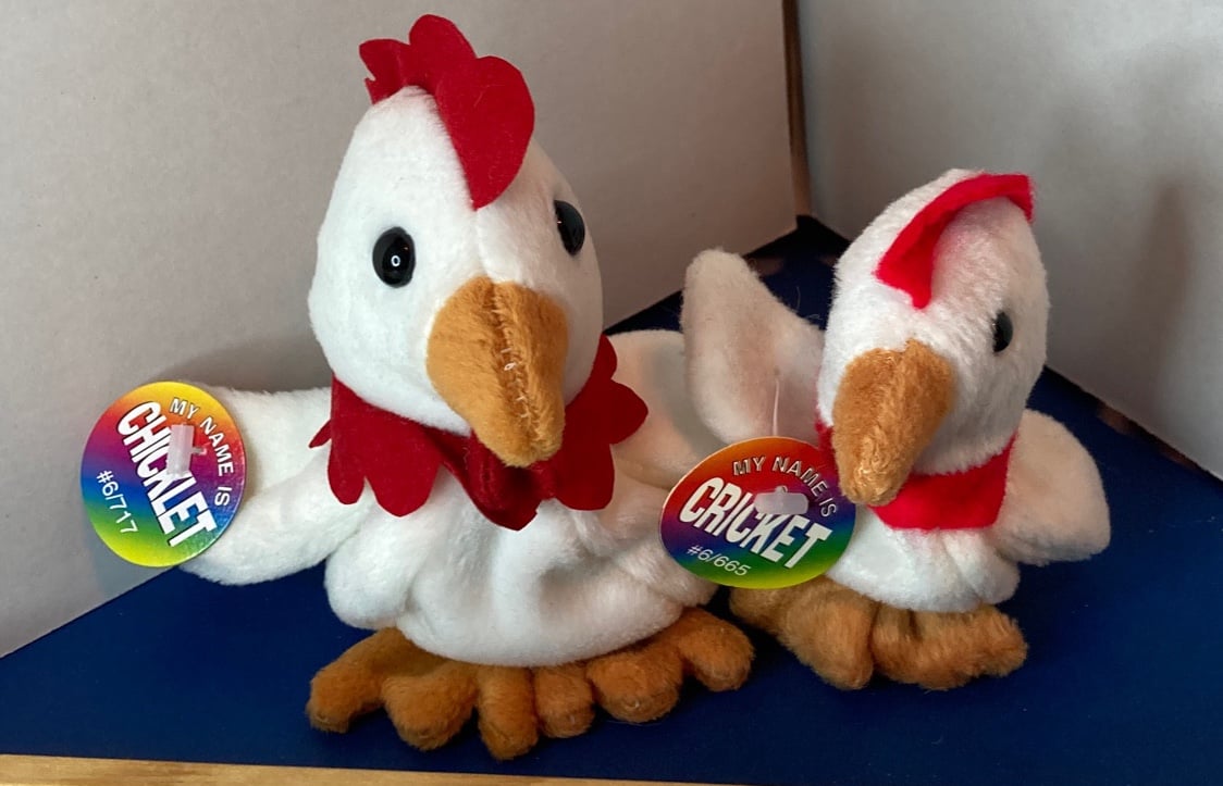 ORIENTAL TRADING CO. Chicklet the Chicken and Baby Cricket Chick