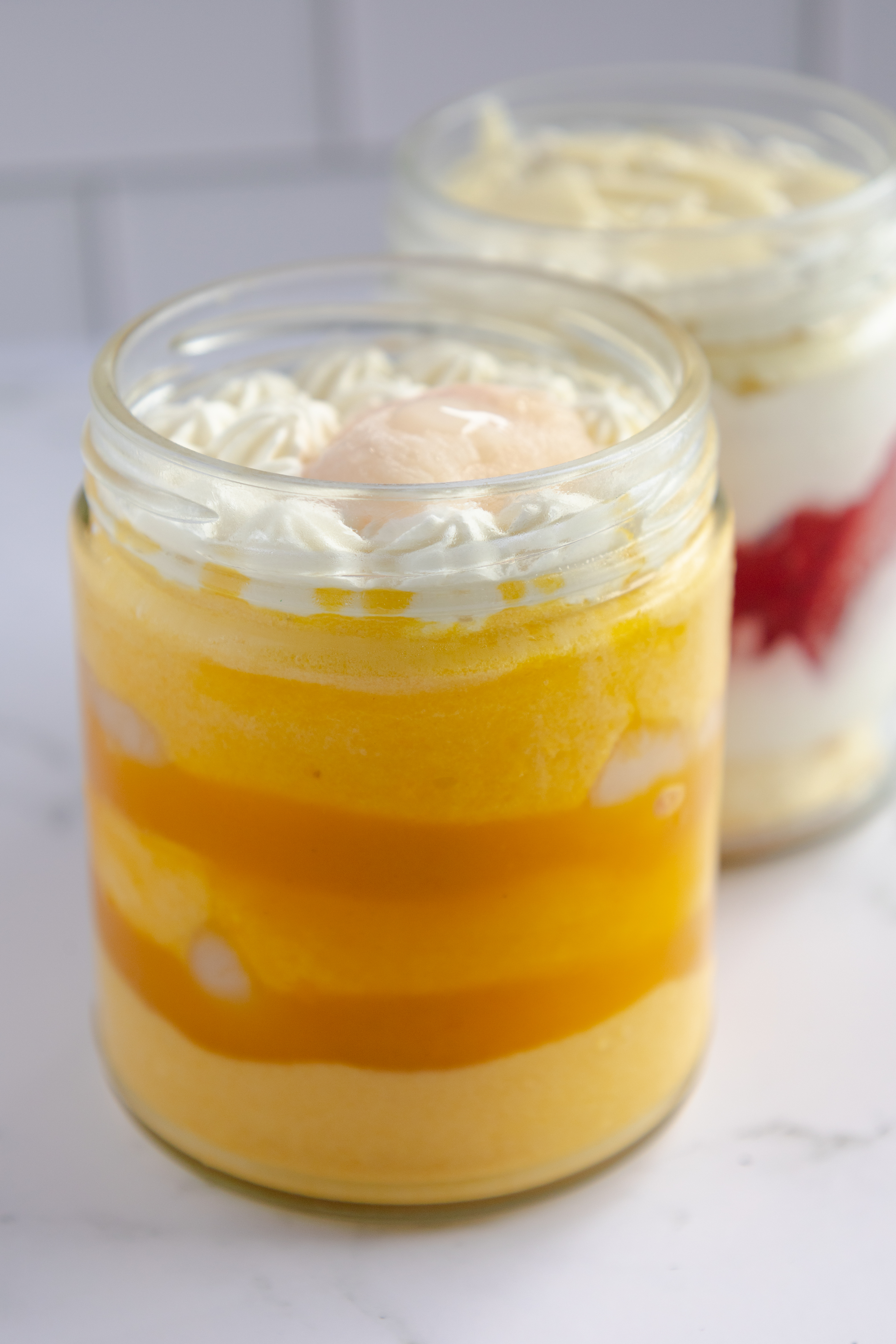 Mango Lychee Mousse Cake in Jar