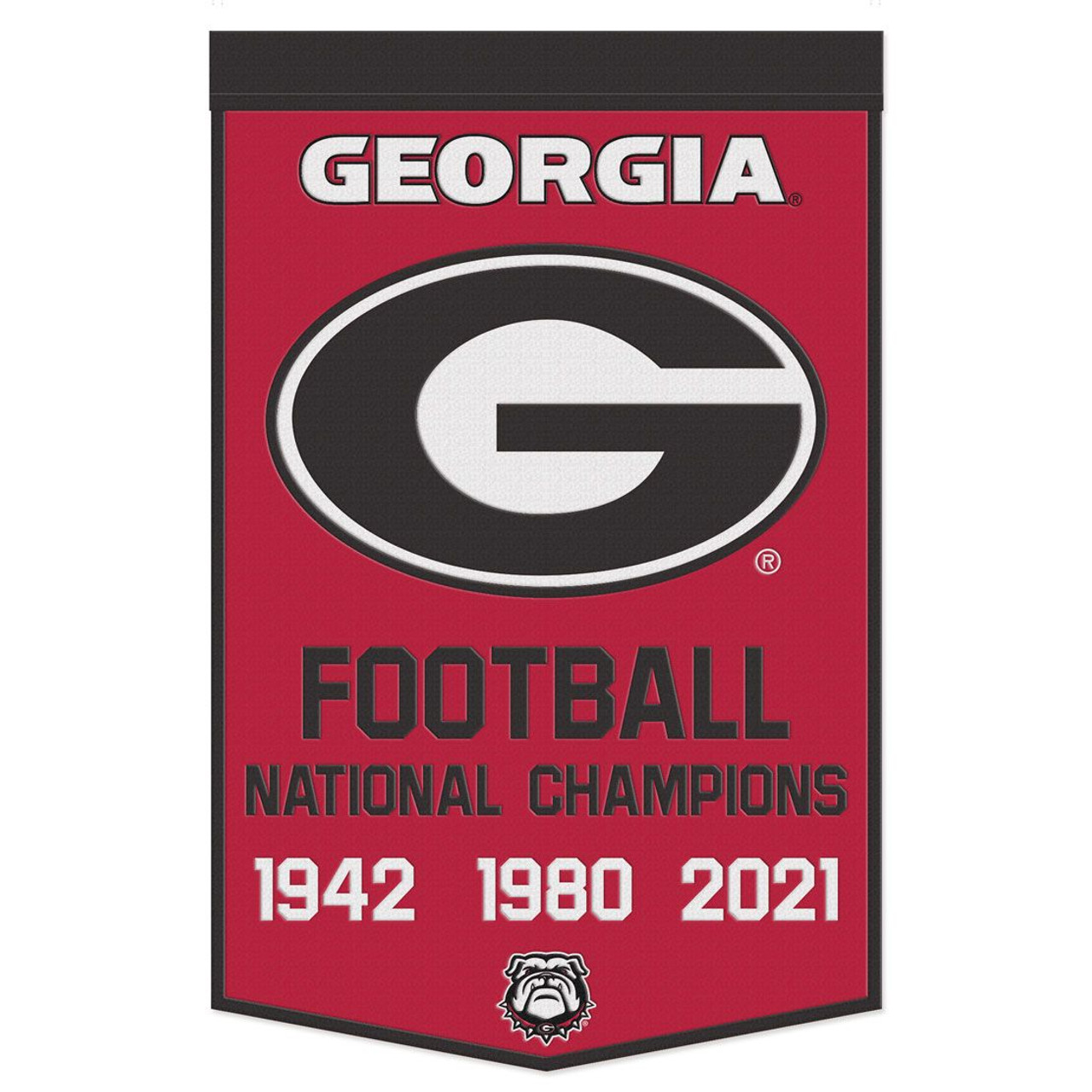 Georgia Bulldogs Wool Football Dynasty Championship Banner 24x38"