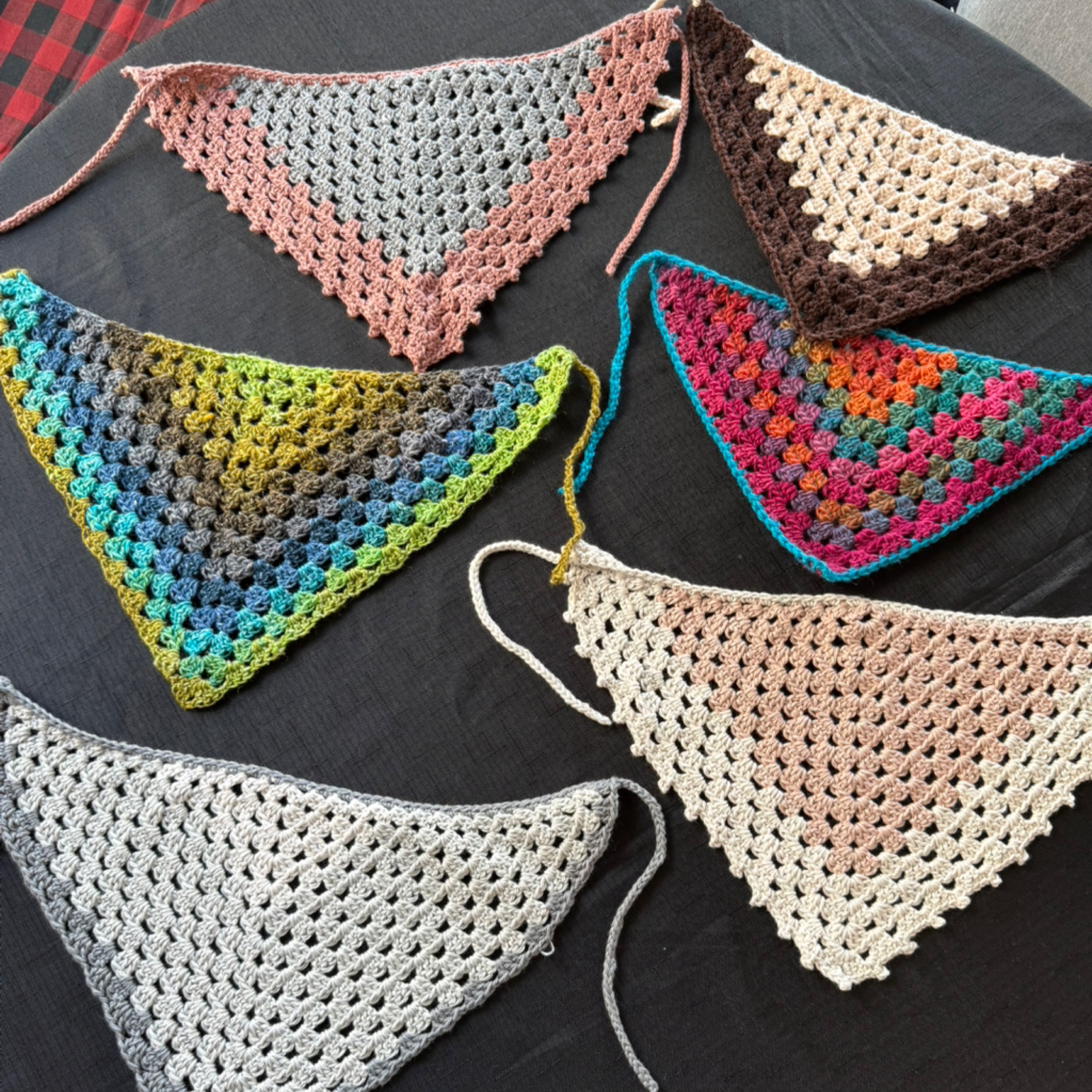 Crochet Bandana – Granny Stitch Head Scarf (Multiple Colors)