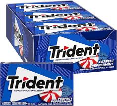 Trident Perfect Peppermint Gum 12 Count 14 Pieces Each Tray