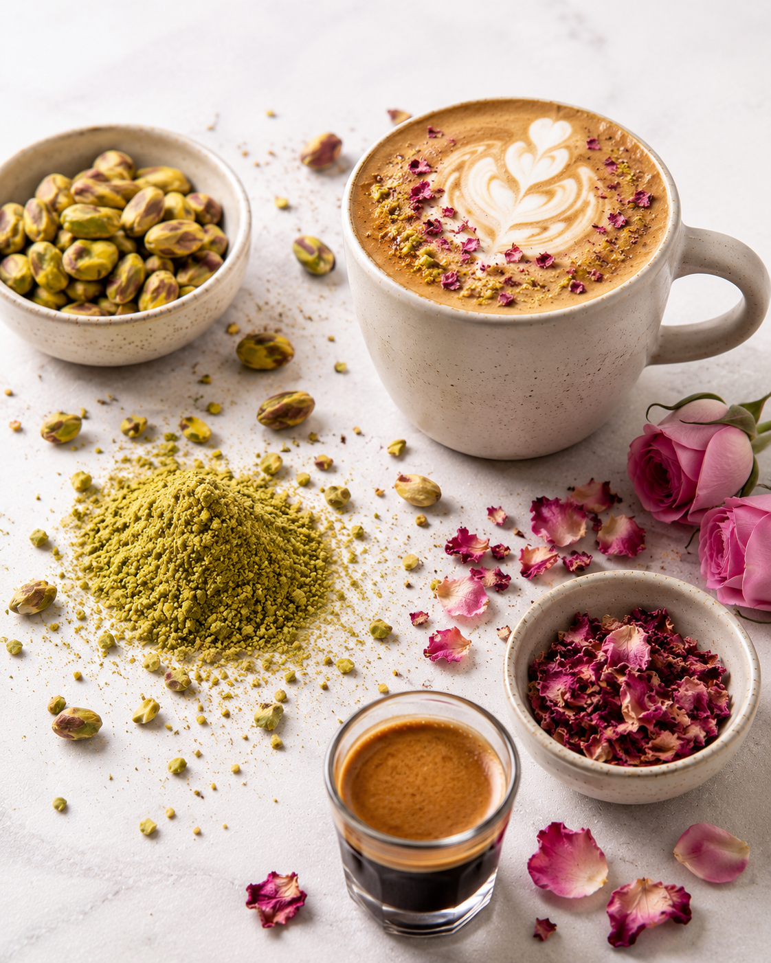 Pistachio Rose Latte