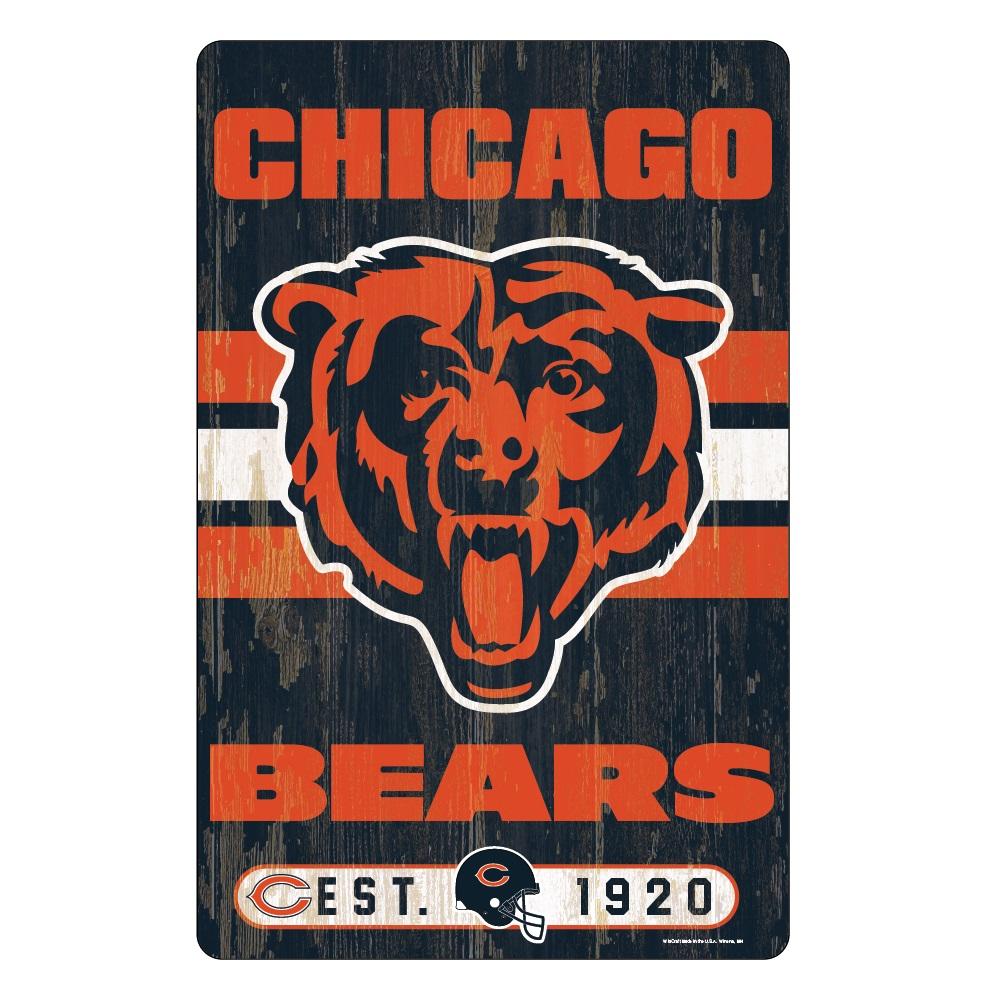 Chicago Bears Wood Slogan Sign 11x17"