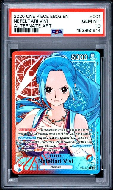 NEFELTARI VIVI ALTERNATE ART 2026 ONE PIECE EB03-EXTRA BOOSTER -ONE PIECE HEROINES EDITION- #001