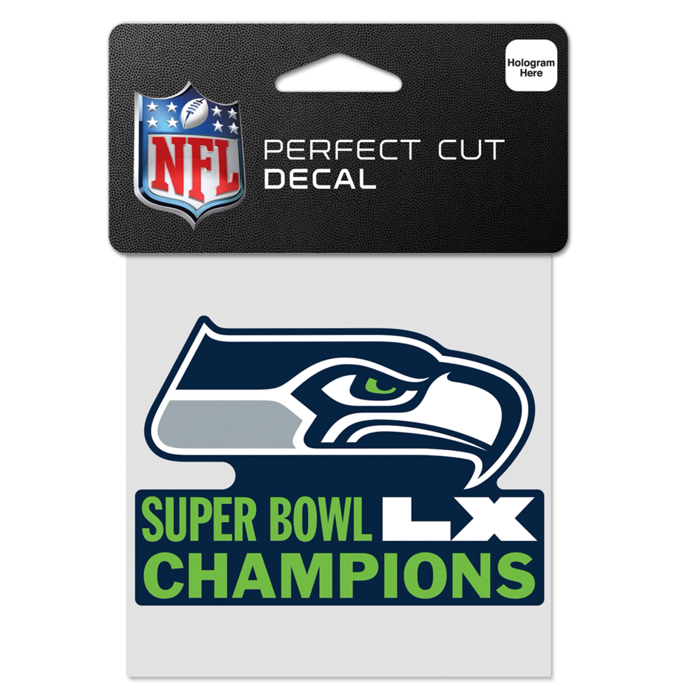 Seattle Seahawks Super Bowl LX Champions Perfect Cut Decal 4x4