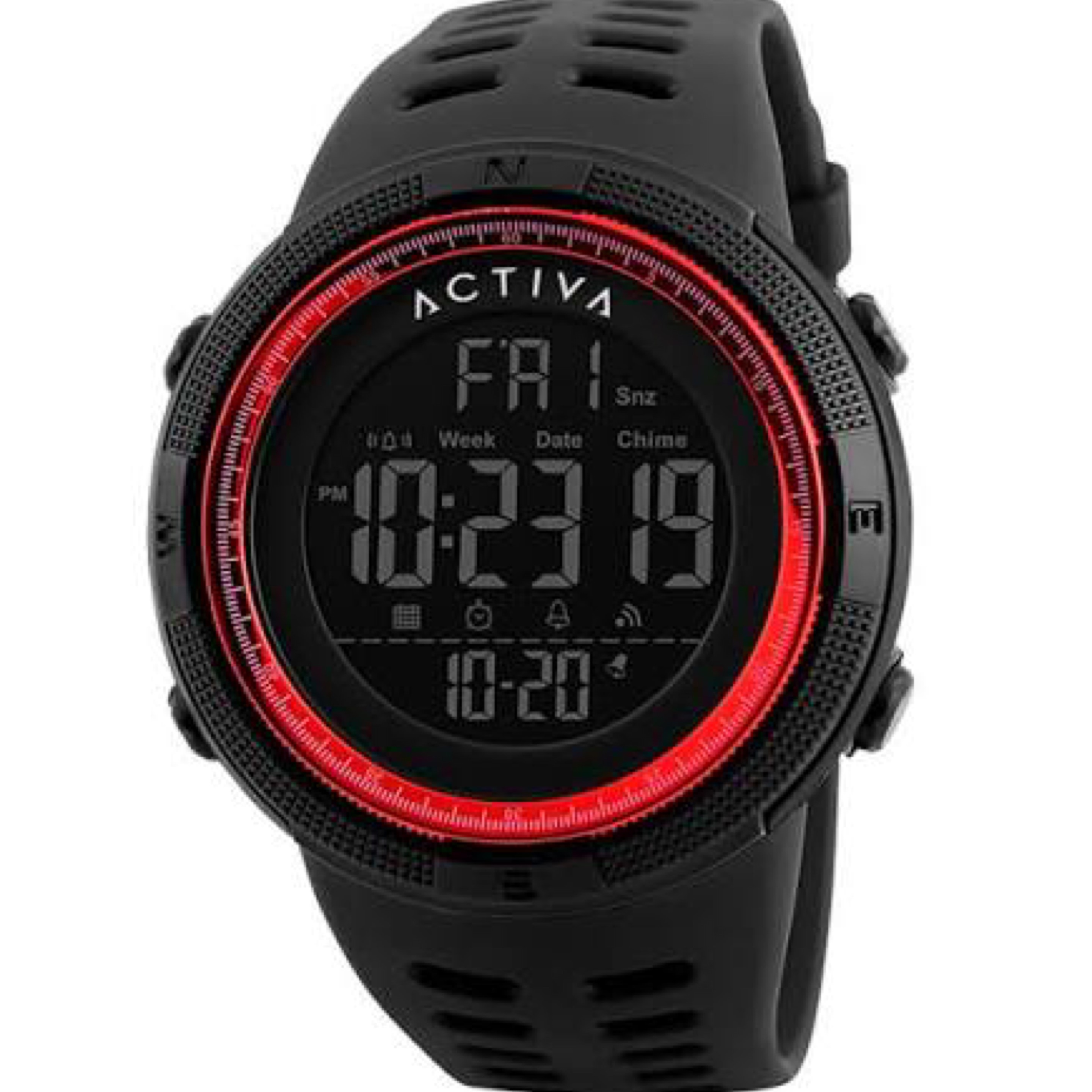 Activa Summit Digital Watch - 50mm (Black/Red)