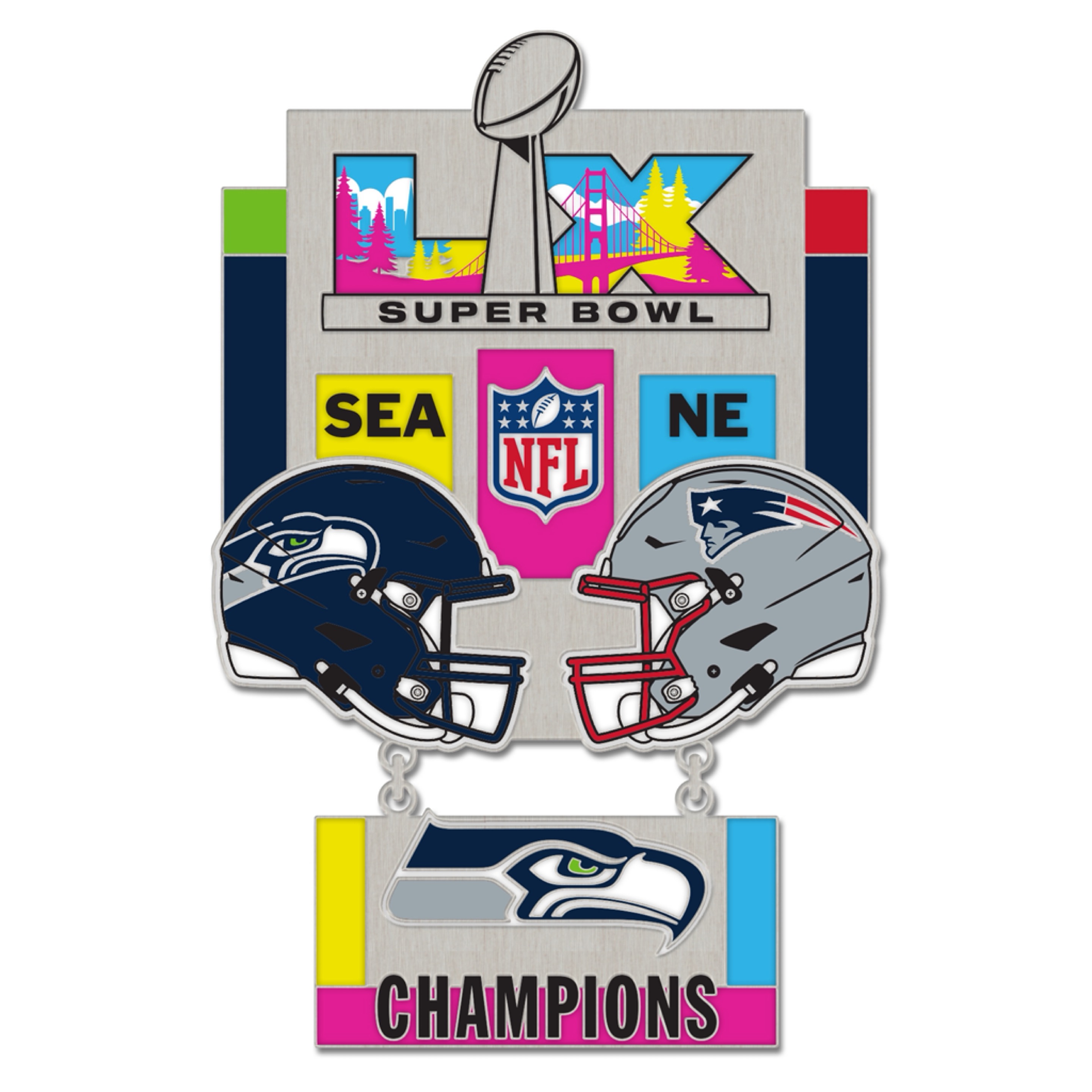 Seattle Seahawks Super Bowl LX Champions Collectible 2-Piece Trading Pin