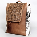 AD Hand Tooled Leather Hide Handbag