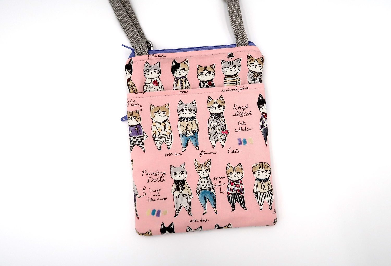 Small Crossbody Bag – Rough Sketch Cats, photo 11 of 18