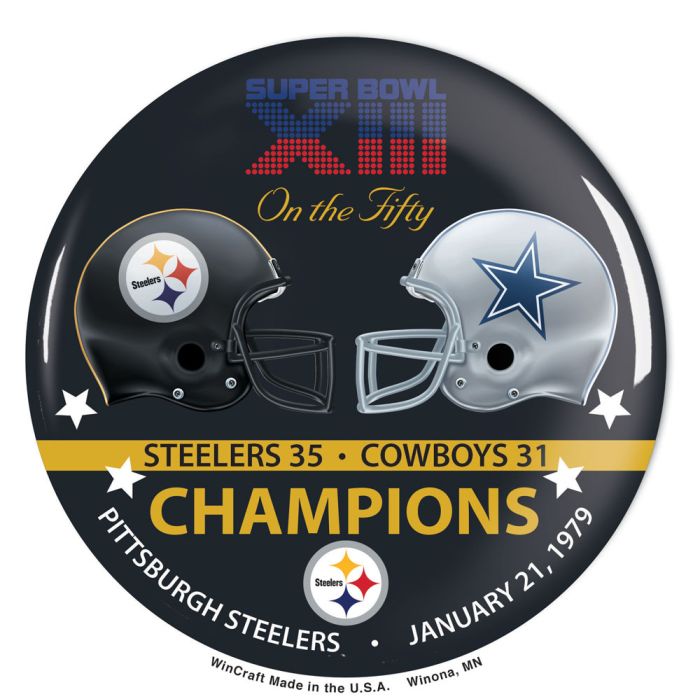 Pittsburgh Steelers Super Bowl XIII Champions Button