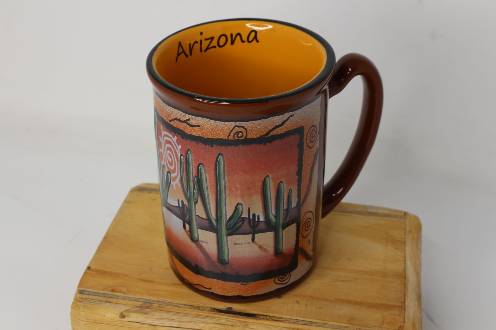 Mug - Brown Embossed Cactus ***
