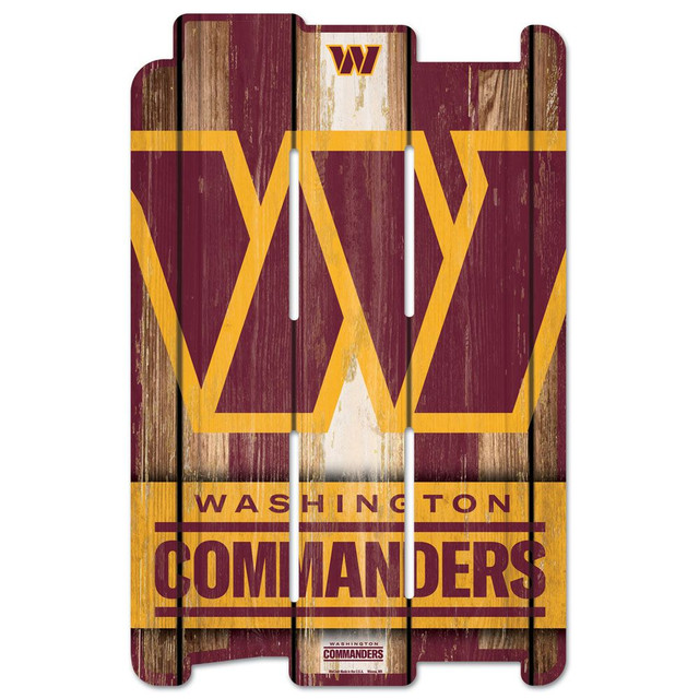 Washington Commanders Wood Fence Plank Sign 11x17"