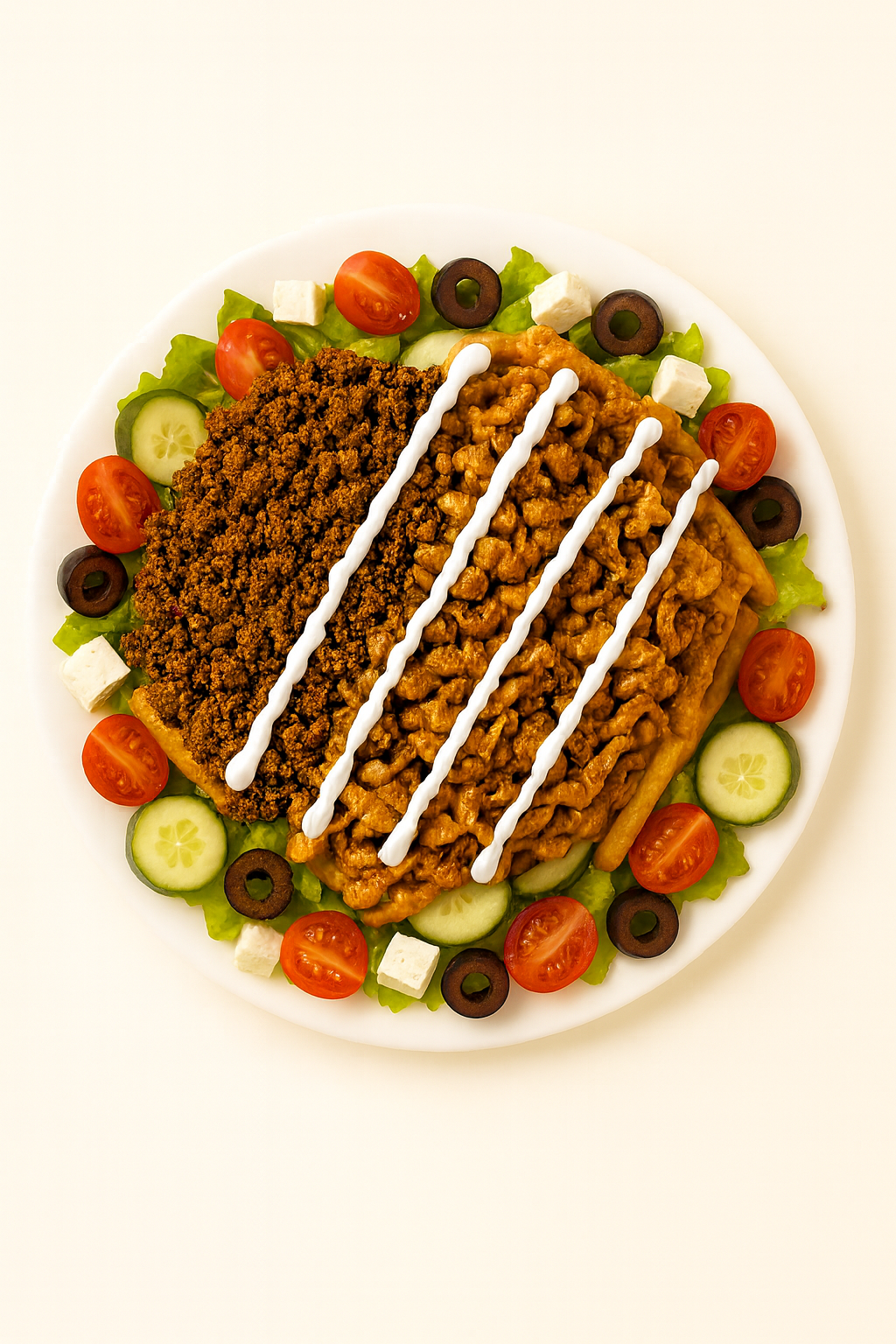 Alley Mix on Salad (Chicken and Beef)