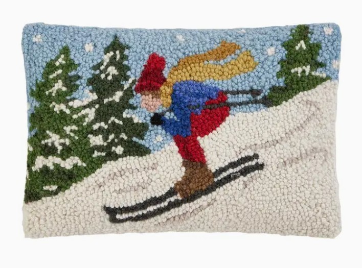 Downhill Skier Pillow