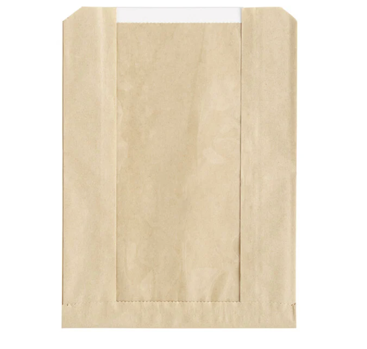 Choice 6 1/2" x 2" x 8 1/2" Kraft Grease-Resistant Window Cookie / Bakery Bag - 500/Case