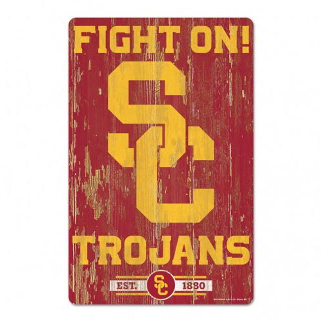 USC Trojans Wood Slogan Sign 11x17"