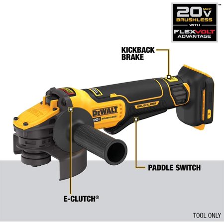 DEWALT FLEXVOLT ADVANTAGE 20V MAX Angle Grinder, Paddle Switch, 4-1/2-Inch to 5-Inch, Tool Only
