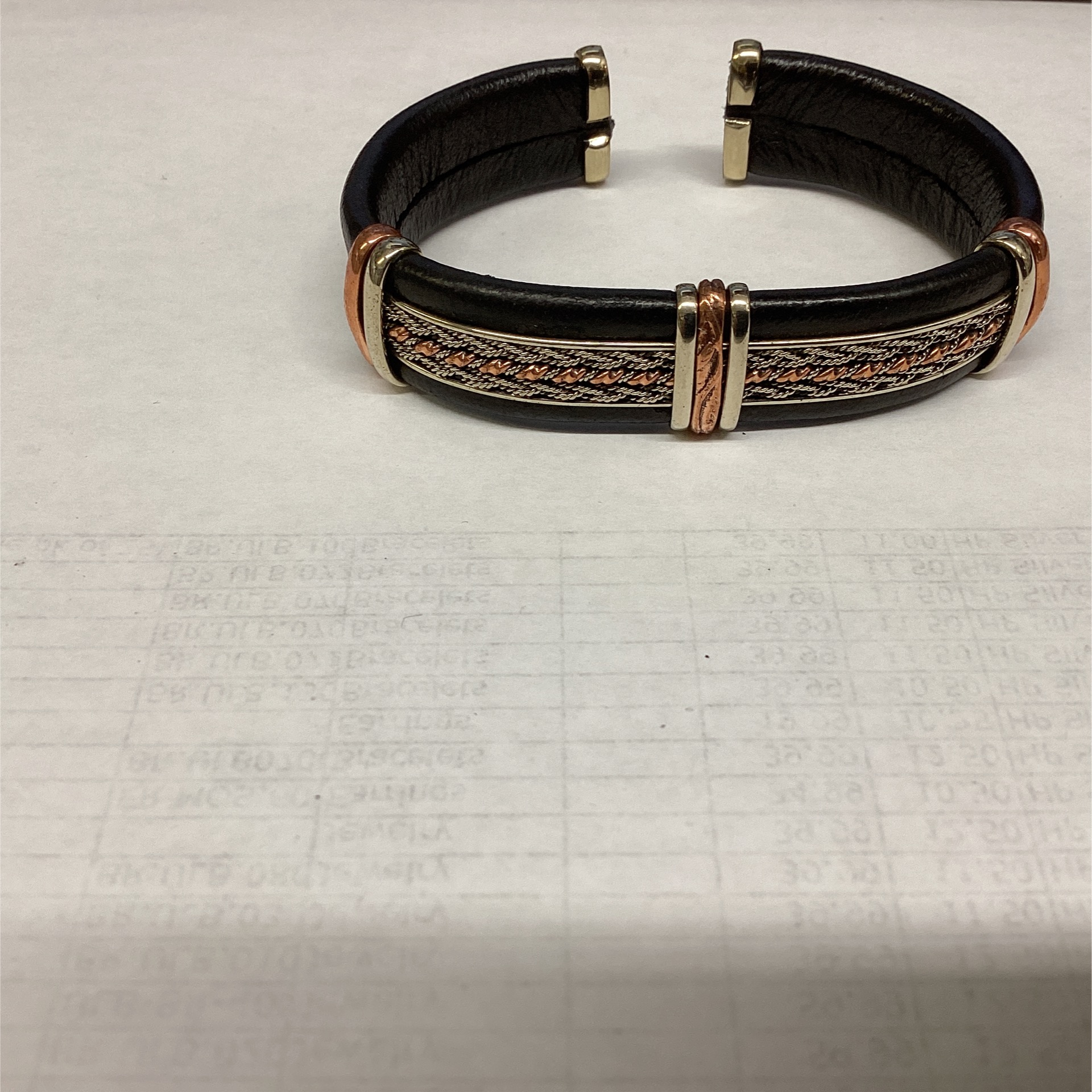 LG Black Leather Cuff