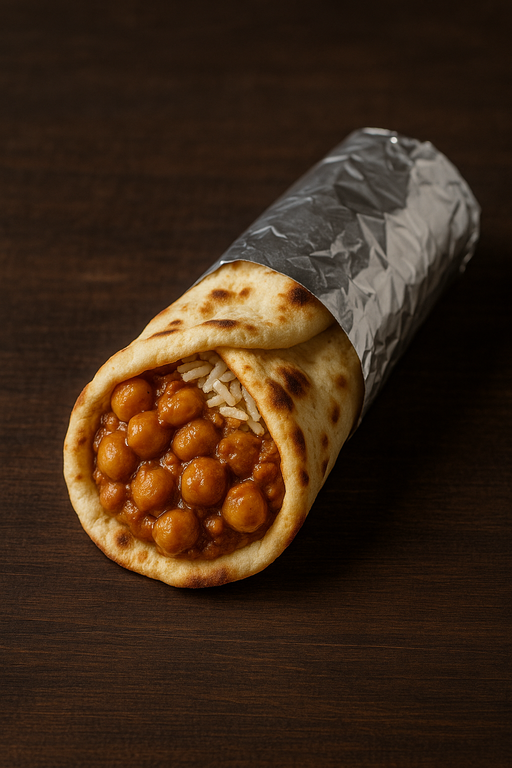 Masala Garbanzo Beans Naan Wrap (Mild)/ Wrap de Naan con Garbanzos al Masala - Veg 🥬