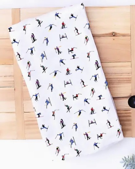 Skiing Adventure Tea Towel