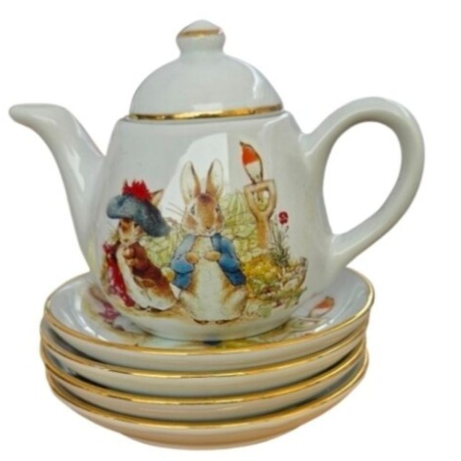 Vintage 2003 The World Of Beatrix Potter  Peter Rabbit Reutter Porzellan Tea Set