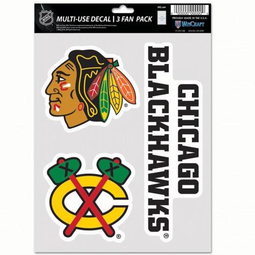 Chicago Blackhawks Multi Use 3 Pack Fan Decals
