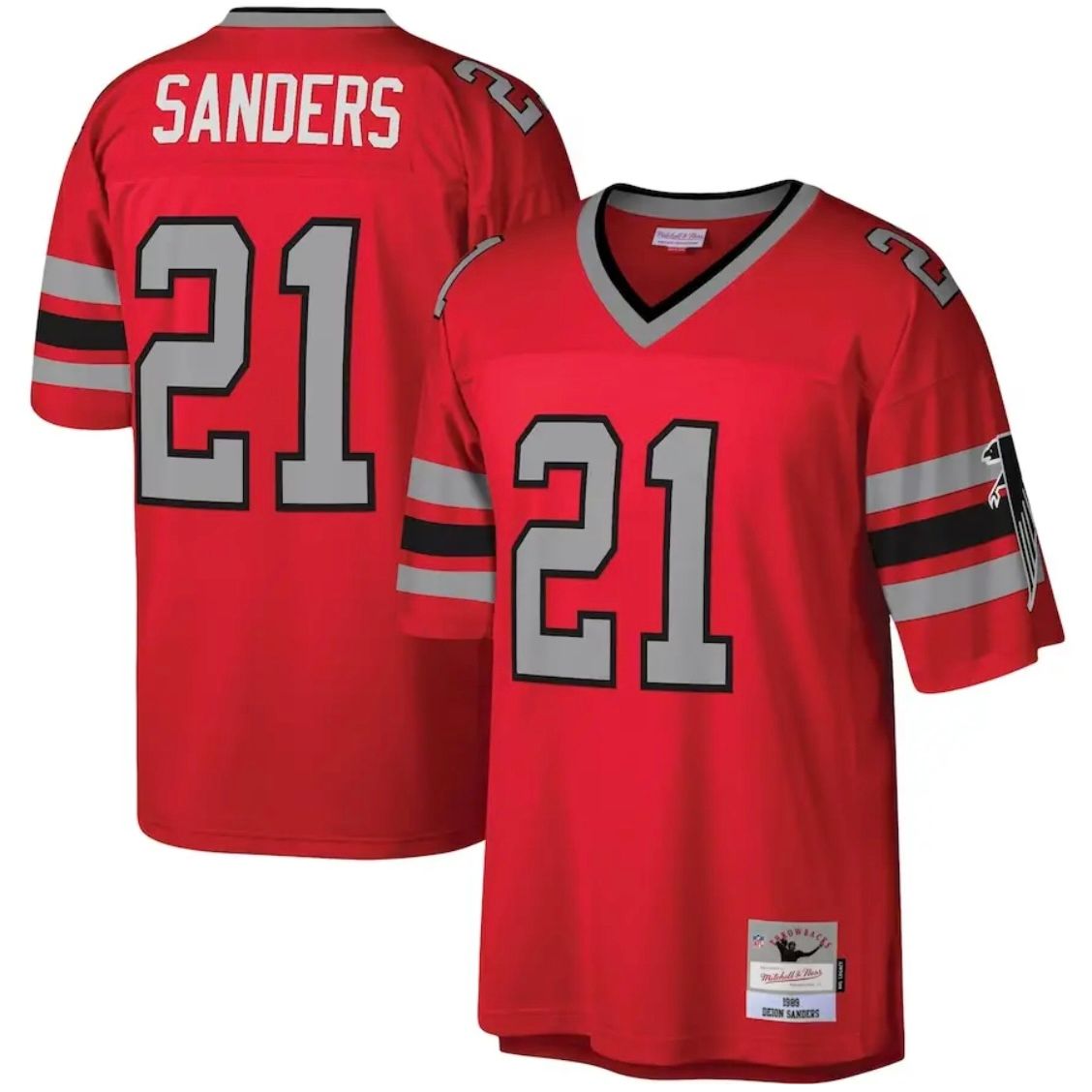 Atlanta Falcons 1989 Deion Sanders #21 Red Mitchell and Ness Jersey