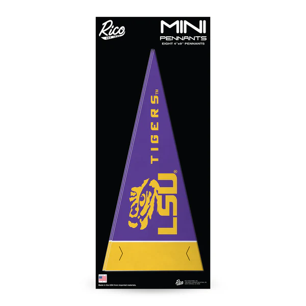 LSU Tigers 8 Piece Mini Pennants Set