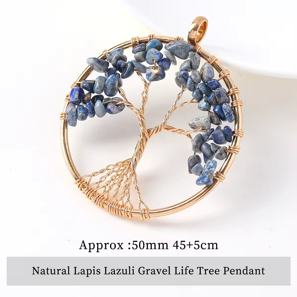 Arbre de vie en Rond tressé - 5cm - Lapis Lazuli — stock Valence