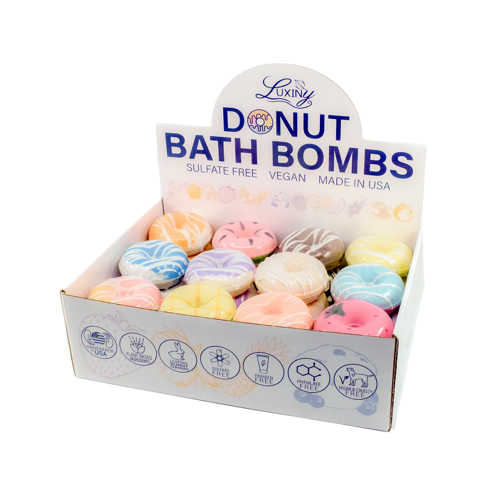 Bundle (36) DONUT DISPLAY WITH 36 Donut Bath Bombs